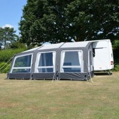 Dometic Grande AIR All-Season Extension Left Hand 9120001141 2022 -Camping Essentials Shop kampagrandeallseasonextensionleftoutside compressor 1 2