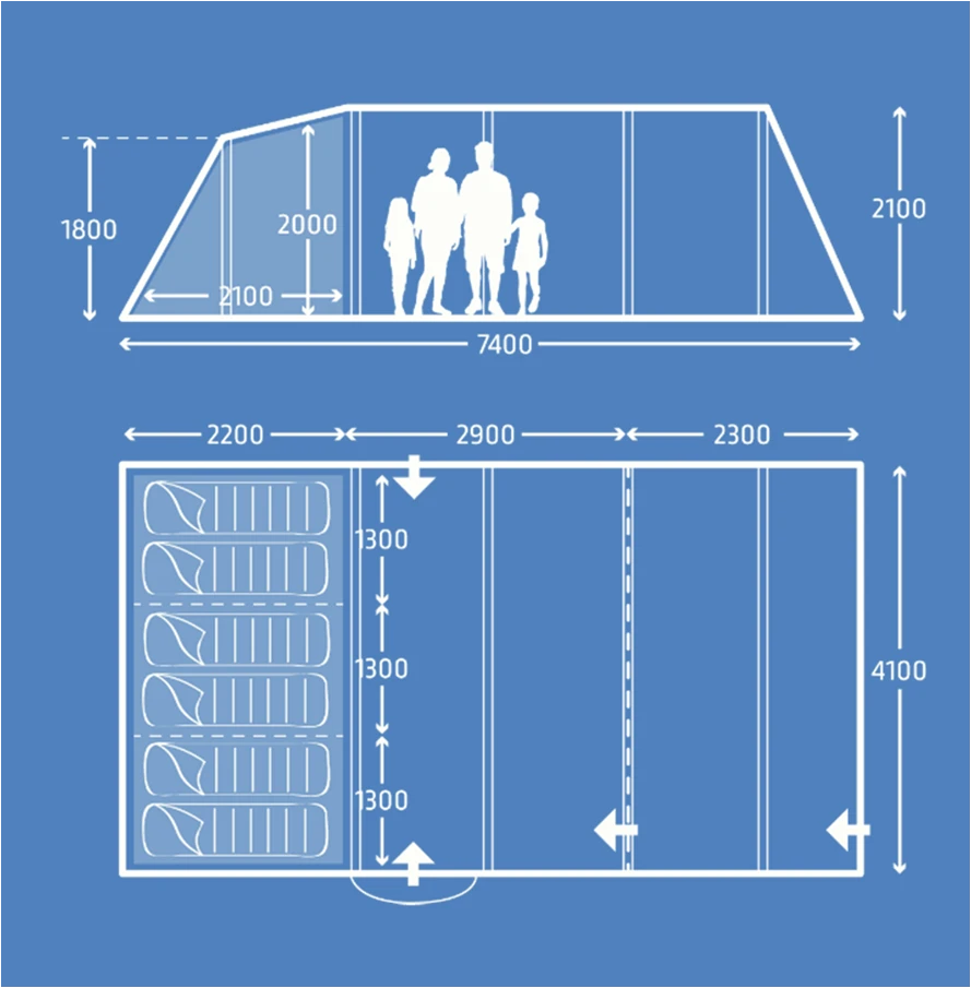 Kampa Croyde 6 AIR Package With Carpet And Groundsheet 9120001252 4 Kampa Croyde 6 AIR Package With Carpet And Groundsheet 9120001252 - Image 2