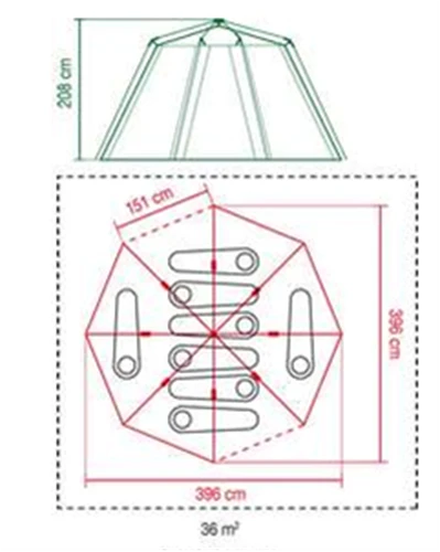 Coleman Orange Octagon 8 Tent 2000019550 4 Coleman Orange Octagon 8 Tent 2000019550 - Image 2